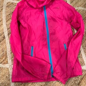 Women’s Pink wind breaker with Blue Accents